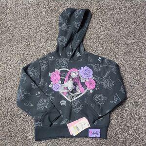 Nightmare Before Christmas Hoodie Pullover Girls XS 4/5 Sally Stitches Cropped